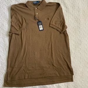 Light brown polo shirt, light weight, 100% cotton